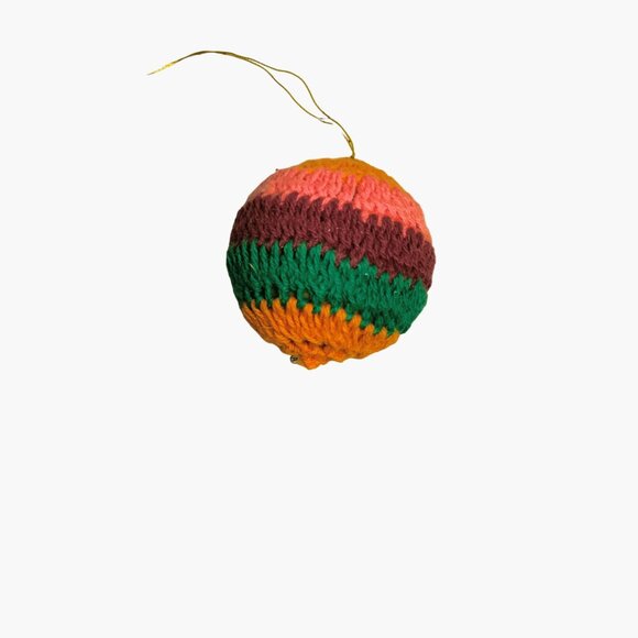 Handmade Multicolor Crochet Ornament Hacky Sack Ball Christmas Tree Decoration - Picture 1 of 3